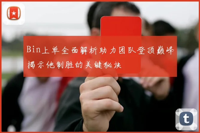 Bin上单全面解析助力团队登顶巅峰揭示他制胜的关键秘诀